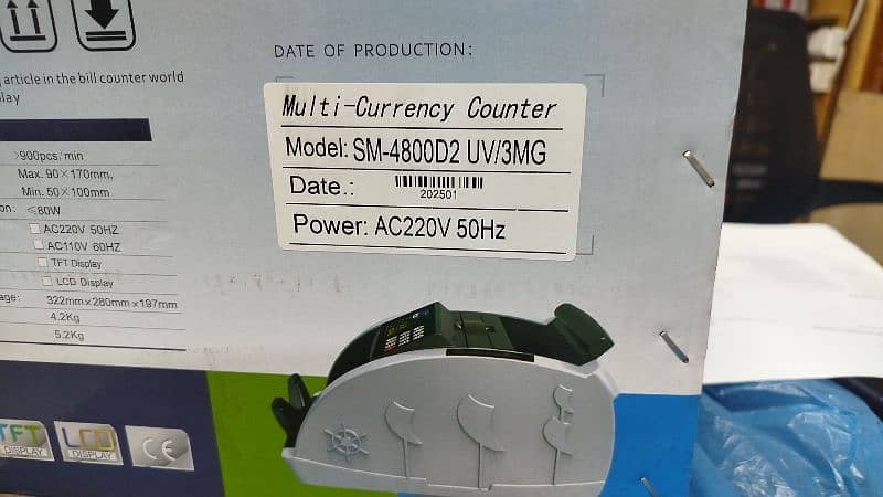 Cash counting machine with manual calculate total amount fake detect 0