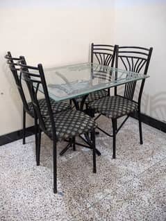 used iron dining table 4 chair