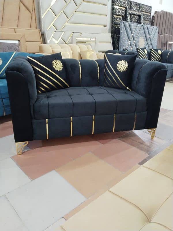 L shape corner sofa - 6 seater sofa set - velvet sofa / 3,2,1 sofa set 12