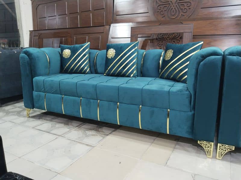 L shape corner sofa - 6 seater sofa set - velvet sofa / 3,2,1 sofa set 14