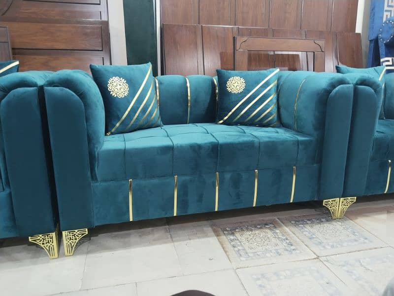 L shape corner sofa - 6 seater sofa set - velvet sofa / 3,2,1 sofa set 15