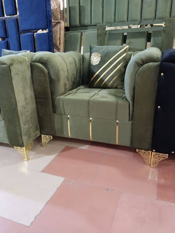 L shape corner sofa - 6 seater sofa set - velvet sofa / 3,2,1 sofa set 19