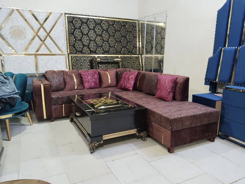 L shape sofa / corner sofa / 6 seater velvet sofa set / 3 2 1 sofa set 14