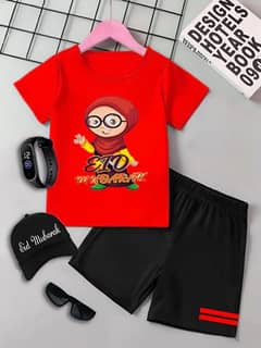 SUMMER COLLECTION FOR KIDS_PACK OF 5 T SHIRT  SHORT CAP GLASS.