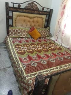 iron bed with mattress