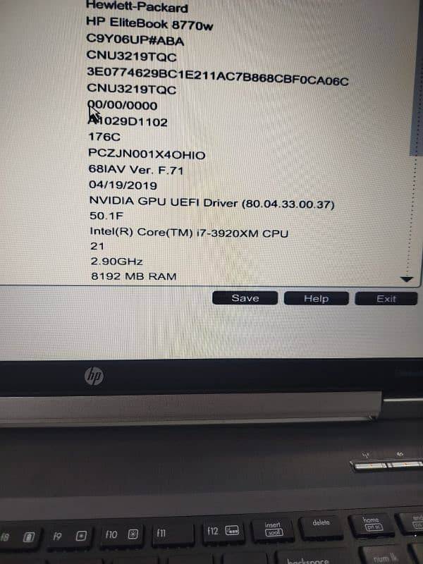 Elitebook Workstation 8770w 4GB Graphics K4000M 0