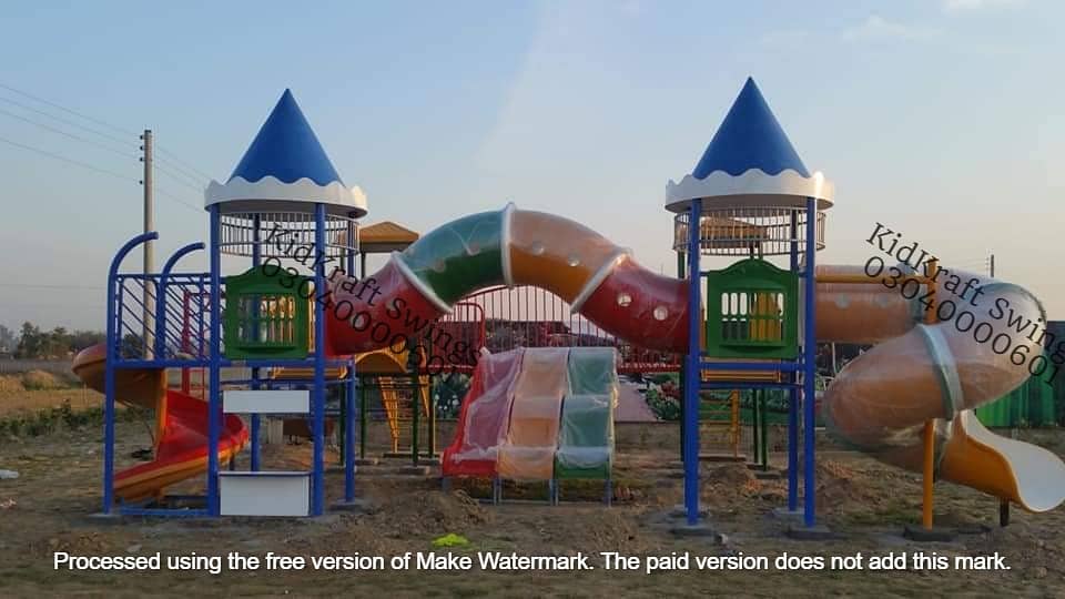 kids Slide/Swings/Kids rides/jhula/Spring rider/jungle gym/gazebo/bar 4