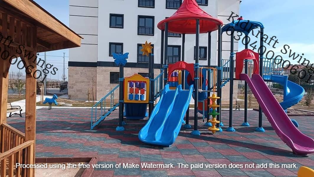 kids Slide/Swings/Kids rides/jhula/Spring rider/jungle gym/gazebo/bar 5