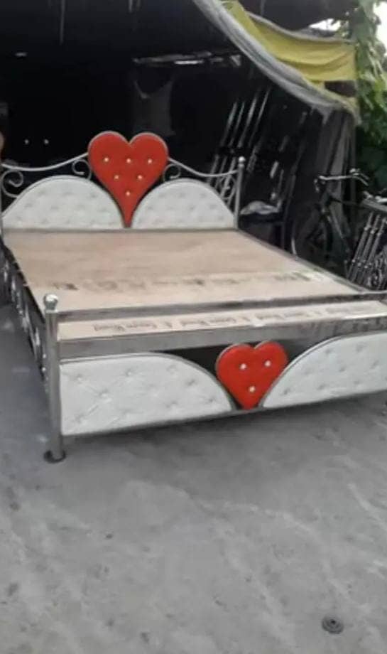 Iron bed - Iron Bed Dressing Side Table - Double bed - Bed Furniture 2