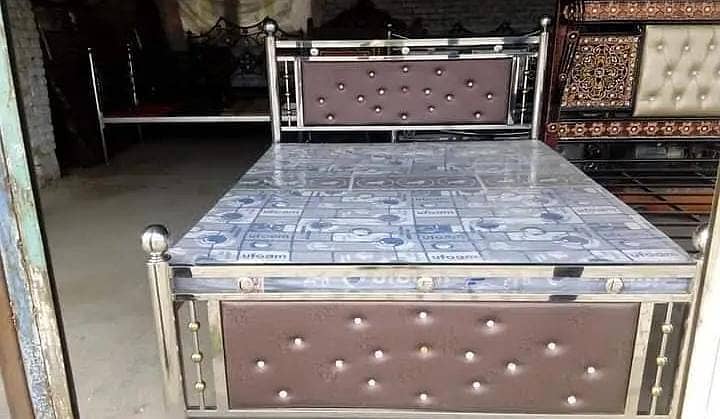 Iron bed - Iron Bed Dressing Side Table - Double bed - Bed Furniture 7
