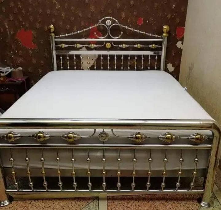 Iron bed - Iron Bed Dressing Side Table - Double bed - Bed Furniture 12