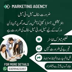 **Male and Female staff required for office work and Online working