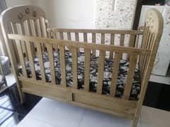 Baby Cot carefully used but one tyre repaired