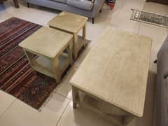 solid wood centre and side tables