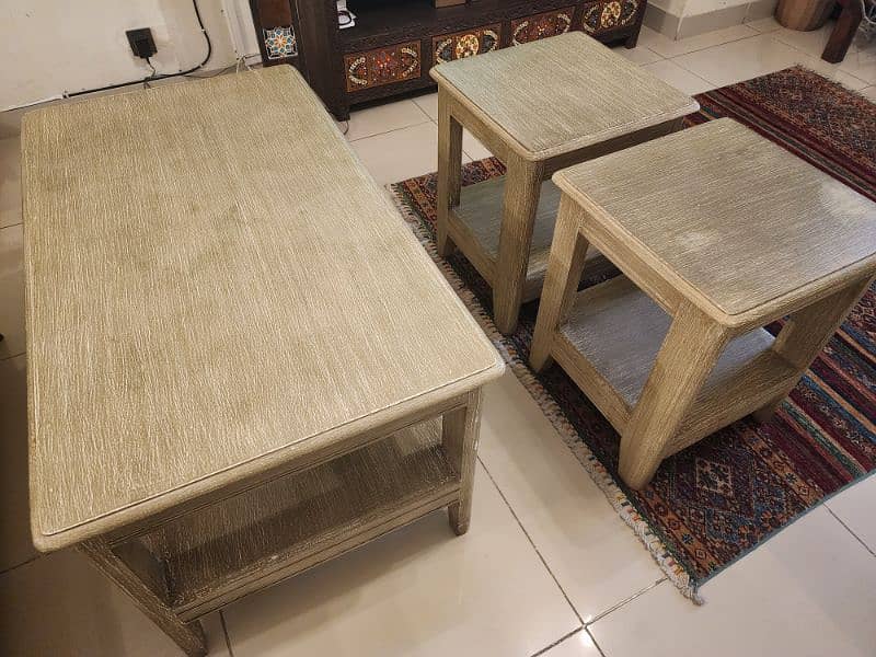 solid wood centre, side tables and curtains 2