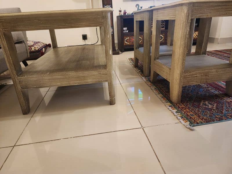 solid wood centre, side tables and curtains 4