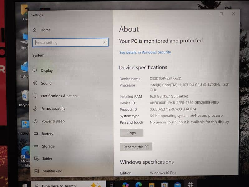 Lenovo Thinkpad T14 Gen 1 (Ci5 10th Generation) A Plus 12