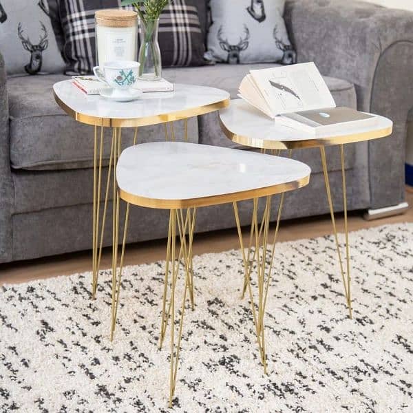 TABLE/NESTING COFFE TABLE/3 PIECE TABLE SET/MODREN COFFE TABLE 6