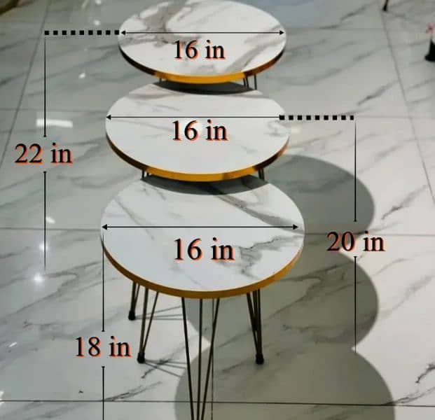 TABLE/NESTING COFFE TABLE/3 PIECE TABLE SET/MODREN COFFE TABLE 16