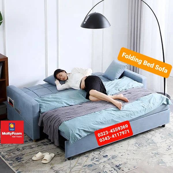 Sofa cum bed Molty double bed folding bed /Foam Mattress/Dining Table 3