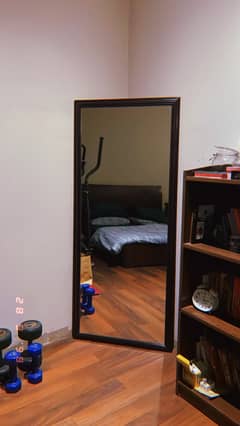 Full length mirror with wooden frame