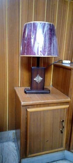 wooden lamp purple colour