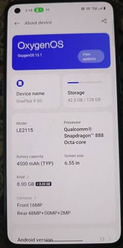 OnePlus 9 5G 8+8/ 128 GB