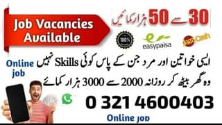 Part Time Job / Full Time Job / Home Base Job / Online Jobs