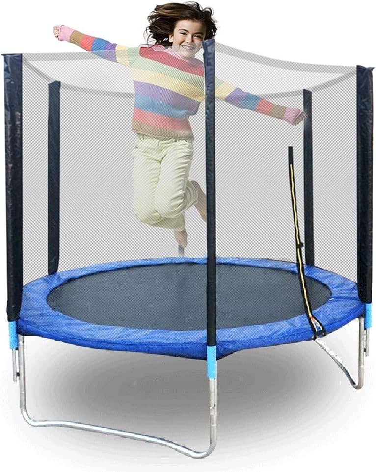 FIRST PLAY 6 Foot Trampoline/72 Inch Trampoline with Enclosure Net 0