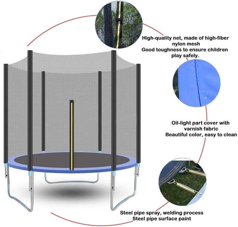 FIRST PLAY 6 Foot Trampoline/72 Inch Trampoline with Enclosure Net 4