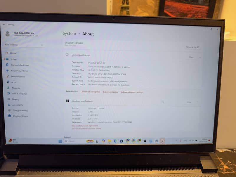 Dell G Series 15 5520 Core i5 12th Gen 40GB/500 GB SSD 6