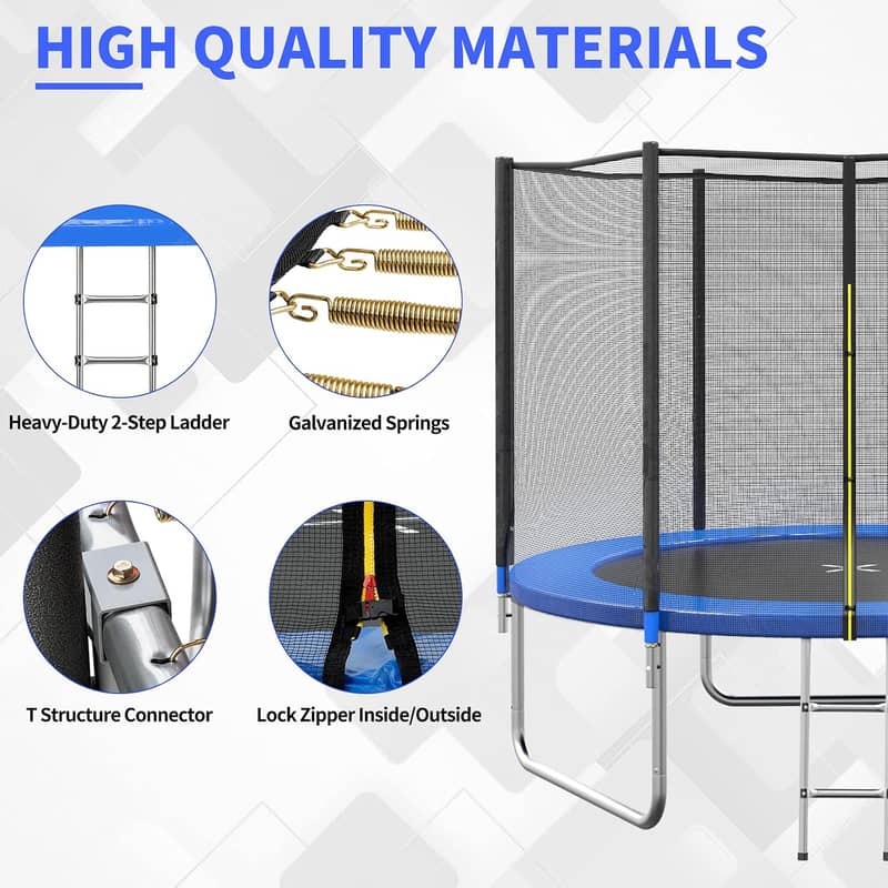 8FT Trampoline for Kids and Adults, Trampoline with Enclosure Net 2