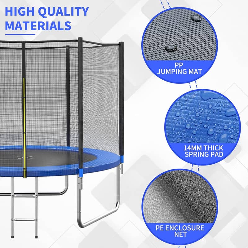 8FT Trampoline for Kids and Adults, Trampoline with Enclosure Net 4
