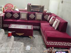 Velvet sofa set - Corner sofa set - Sofa set - L shape sofa set