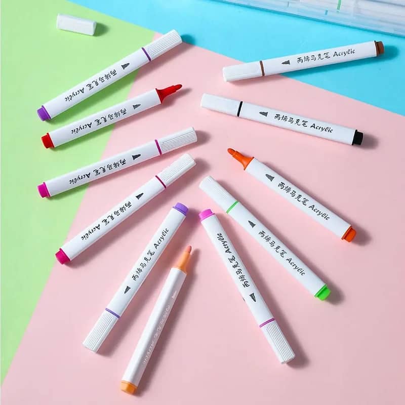 12-Color Acrylic Marker Set in Gift Box - Non-Toxic Art Pens 2