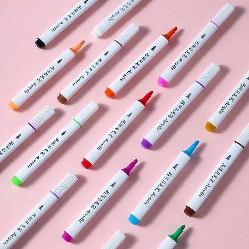 12-Color Acrylic Marker Set in Gift Box - Non-Toxic Art Pens 3