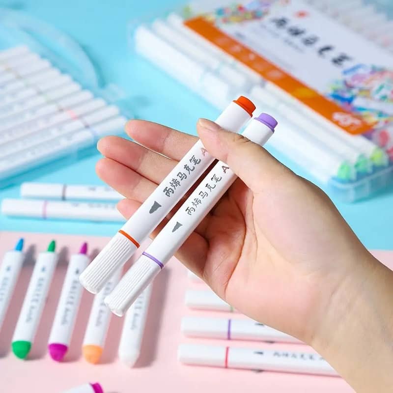 12-Color Acrylic Marker Set in Gift Box - Non-Toxic Art Pens 6