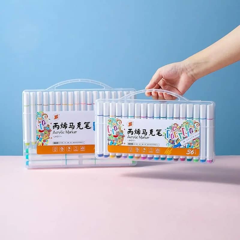 12-Color Acrylic Marker Set in Gift Box - Non-Toxic Art Pens 7