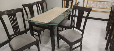 Dining table 6 chairs Table Glass Top