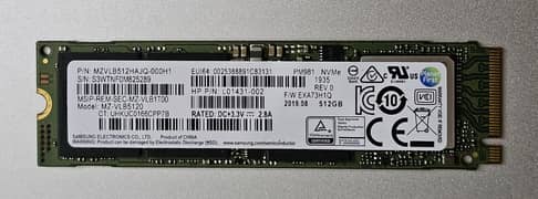 512gb m. 2 nvme ssd samsung