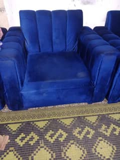 "Luxury Dark Blue Sofa Set – Elegant & Comfortable Choice"