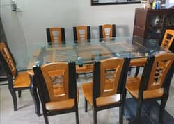 imported original paint Dining Table with 8 chairs