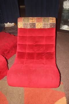 Rocking Chair with 2 Poshish Stool (Tufted ottoman)