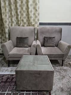 2 sofas / coffee chairs & table