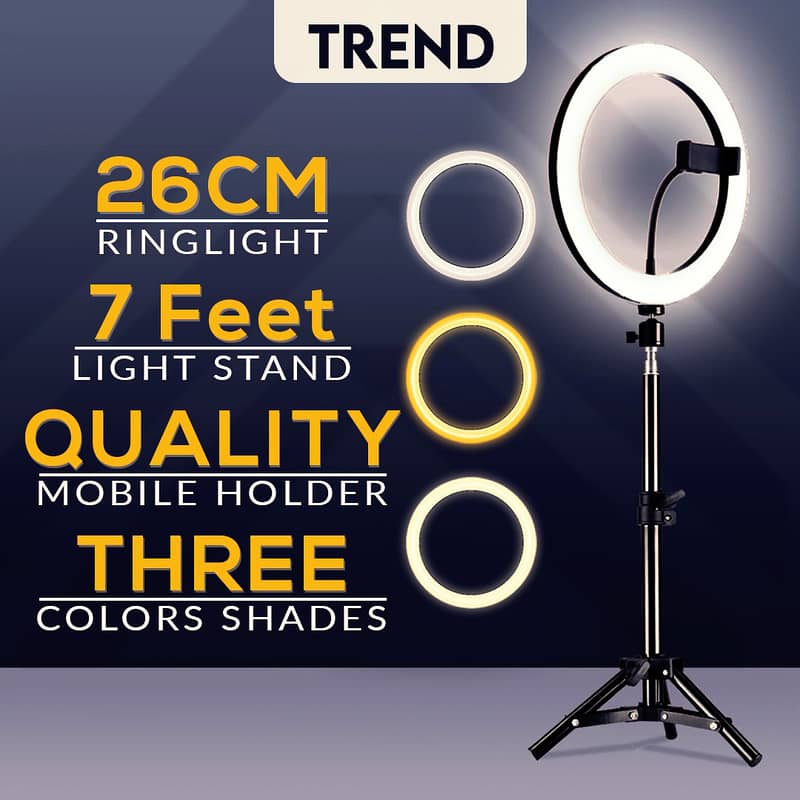 26CM Ring Light with 7ft Tripod Stand 0