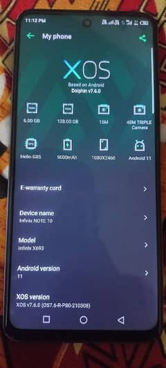 infinix not 10 6gb128gb complete box