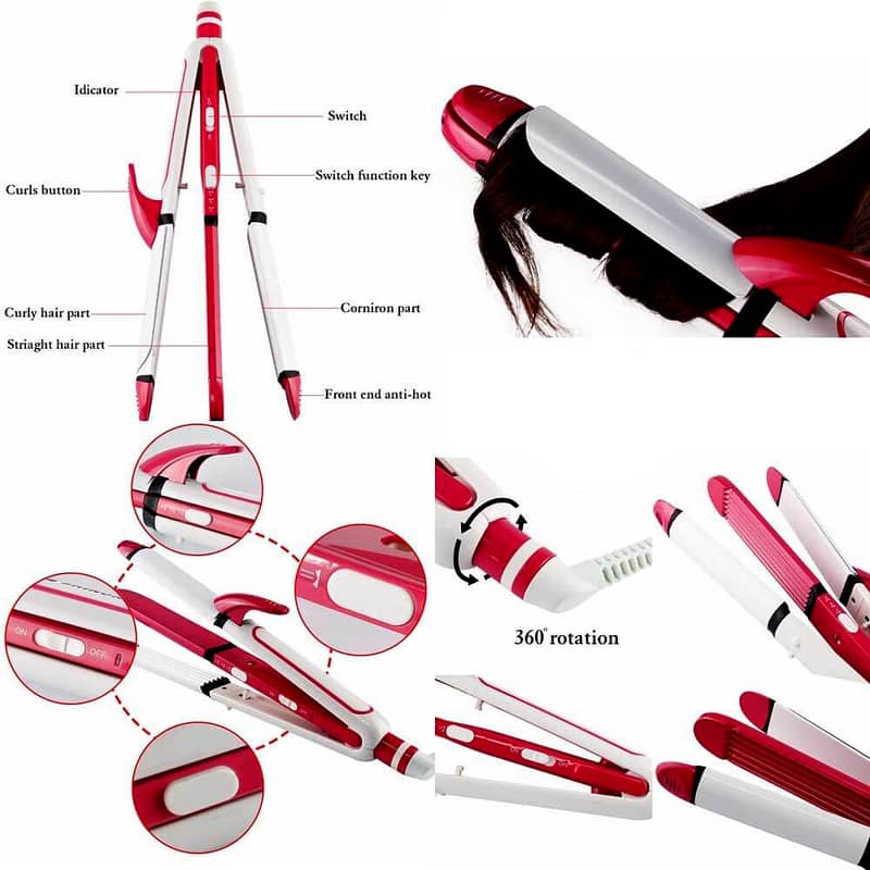 3 in 1 Shinon Hair Straightener & Curling Iron Big Size 2
