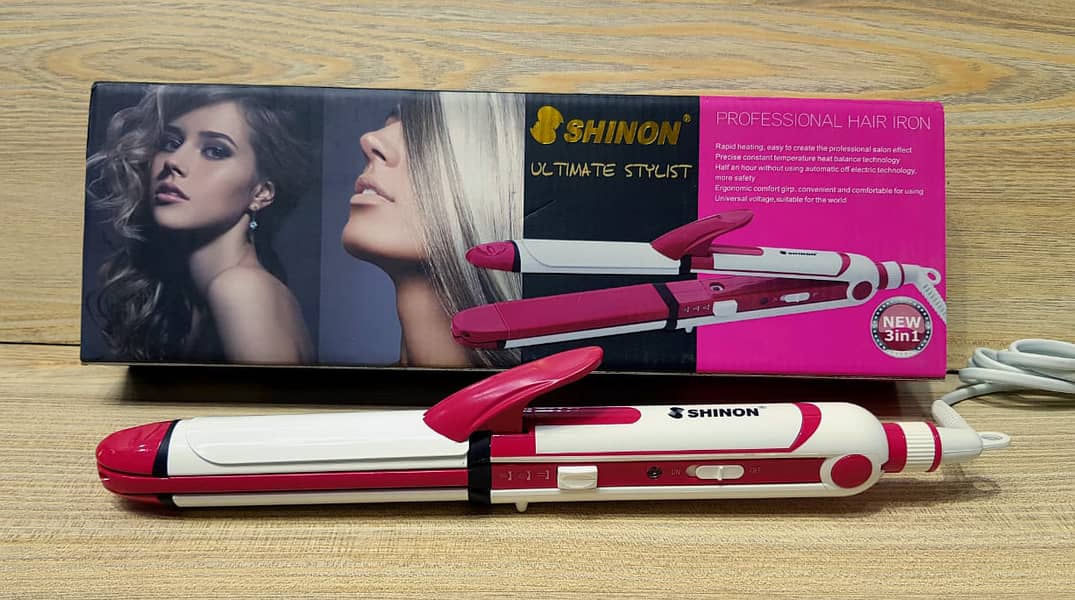 3 in 1 Shinon Hair Straightener & Curling Iron Big Size 3