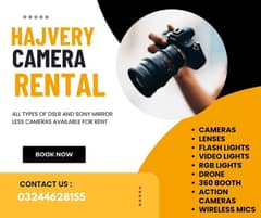 DSLR CAMERA ON RENT, Lens, Rent, Canon, Sony ,Lens / Rent A Camera