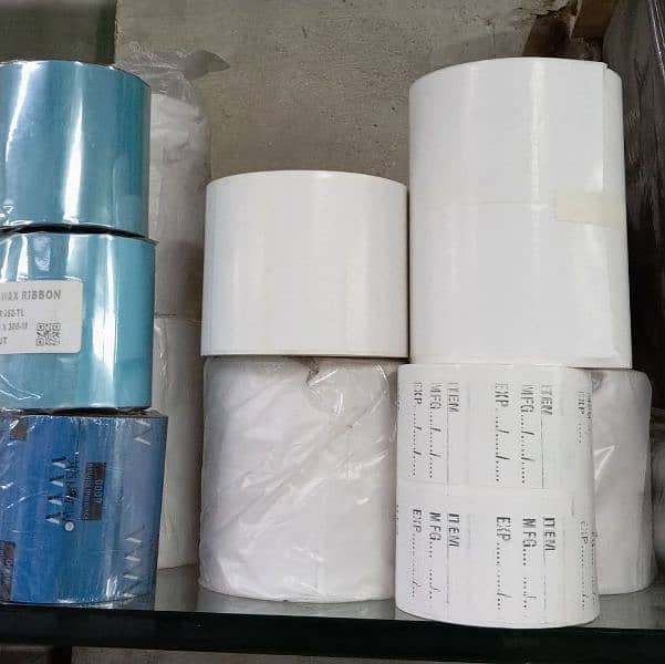 Thermal Printer Paper Roll Barcode label sticker roll wax ribbon film 2